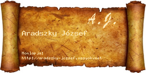 Aradszky József névjegykártya