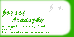 jozsef aradszky business card